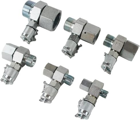 SINOCMP BSPP 6 Pack Hydraulic Swivel Run Tees Hydrulic Tee Connector BSPP Tester Tee Coupling Set for Excavator Construction Machinery Hydraulic System in Saudi Arabia