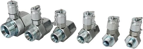 SINOCMP BSPP 6 Pack Hydraulic Swivel Run Tees Hydrulic Tee Connector BSPP Tester Tee Coupling Set for Excavator Construction Machinery Hydraulic System in Saudi Arabia
