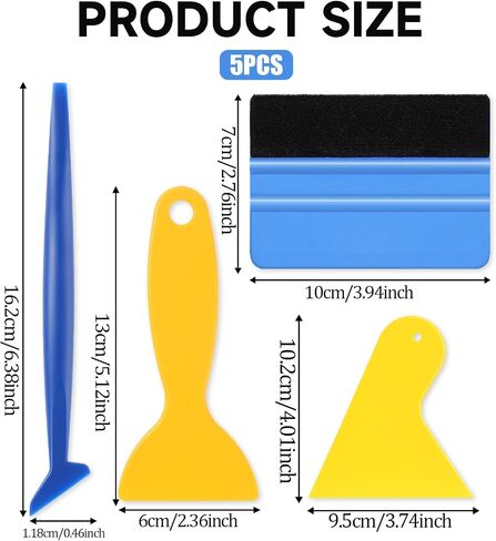 Prasacco 5 PCS Felt Edge Squeegee Car Wrapping Tool Kit, Vinyl Wrap Squeegee Applicator Tool for Car Vinyl Wrap, Window Tint, Wallpaper, Decal Sticker Installation in Saudi Arabia