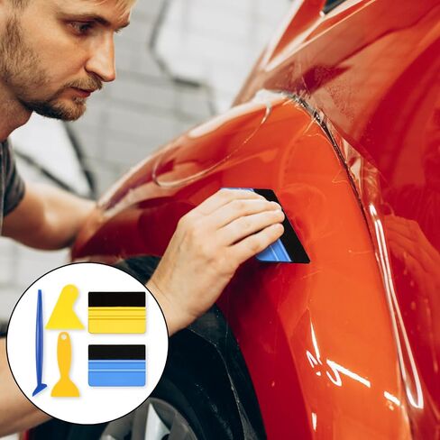 Prasacco 5 PCS Felt Edge Squeegee Car Wrapping Tool Kit, Vinyl Wrap Squeegee Applicator Tool for Car Vinyl Wrap, Window Tint, Wallpaper, Decal Sticker Installation in Saudi Arabia