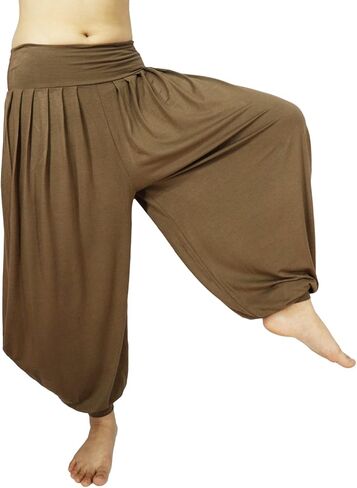 بنطال نسائي من Lovely Creations مزود بثنيات حريم علاء الدين بخصر مطاطي فضفاض in Kuwait