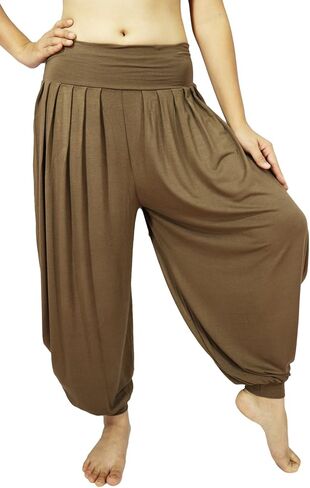 بنطال نسائي من Lovely Creations مزود بثنيات حريم علاء الدين بخصر مطاطي فضفاض in Kuwait