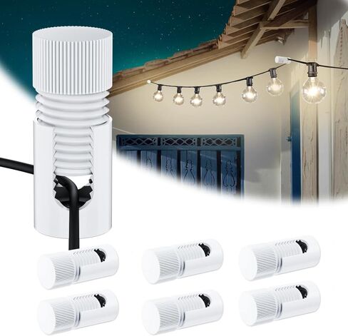 Updated Version 6 Pack Ceiling Hooks, White Aluminum Ceiling Hooks for Hanging Lights, Outdoor Light Clips Super Load, Modern Light Hook, String Light Hooks for Backyard, Fence, Deck in Saudi Arabia