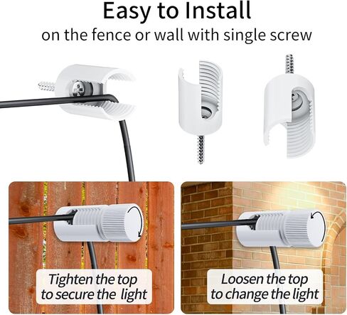 Updated Version 6 Pack Ceiling Hooks, White Aluminum Ceiling Hooks for Hanging Lights, Outdoor Light Clips Super Load, Modern Light Hook, String Light Hooks for Backyard, Fence, Deck in Saudi Arabia