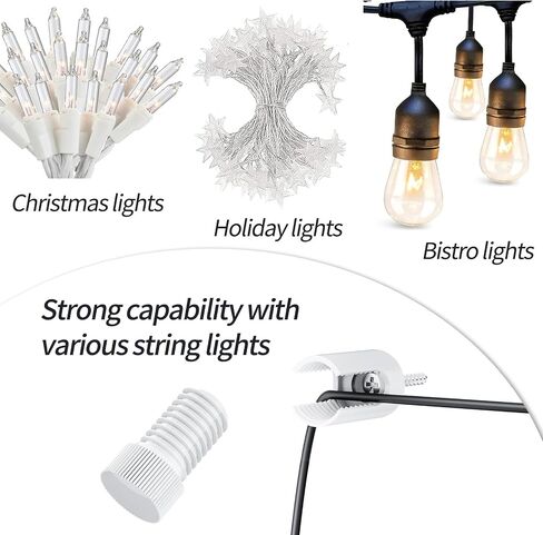 Updated Version 6 Pack Ceiling Hooks, White Aluminum Ceiling Hooks for Hanging Lights, Outdoor Light Clips Super Load, Modern Light Hook, String Light Hooks for Backyard, Fence, Deck in Saudi Arabia