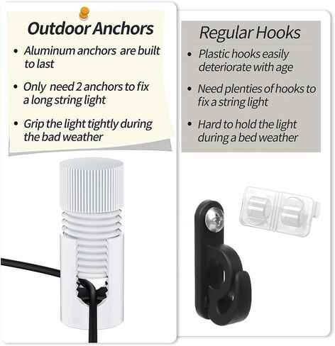 Updated Version 6 Pack Ceiling Hooks, White Aluminum Ceiling Hooks for Hanging Lights, Outdoor Light Clips Super Load, Modern Light Hook, String Light Hooks for Backyard, Fence, Deck in Saudi Arabia