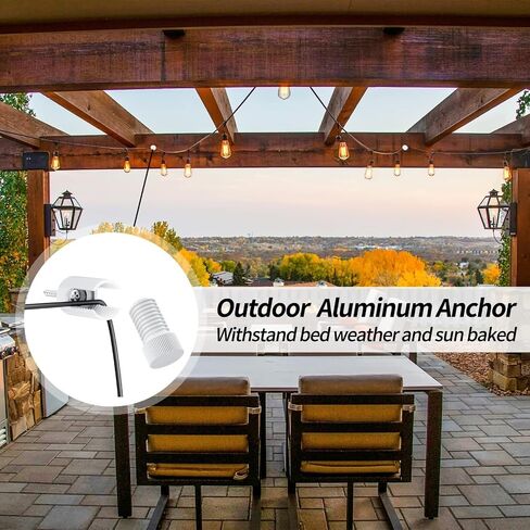 Updated Version 6 Pack Ceiling Hooks, White Aluminum Ceiling Hooks for Hanging Lights, Outdoor Light Clips Super Load, Modern Light Hook, String Light Hooks for Backyard, Fence, Deck in Saudi Arabia