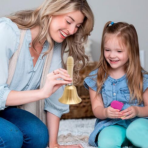 2 Pieces Hand Bell Solid Brass Hand Call School Bell with Wooden Handle Loud Ringing Bell Hand Held Service Bell for School Church Hotel Christmas and Wedding Service in Saudi Arabia