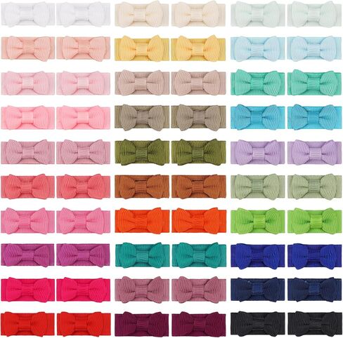 CÉLLOT 40pcs Mini 1.2" Grosgrain Ribbon Snap Clips - Tiny Fine Thin Hair Bows in Pairs for Baby Girls, Toddlers, and Infants | Mini 1.2" Grosgrain Ribbon Snap Clips,in Pairs,Fit for Fine Thin Hair in Saudi Arabia