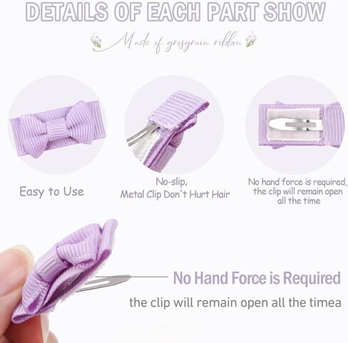 CÉLLOT 40pcs Mini 1.2" Grosgrain Ribbon Snap Clips - Tiny Fine Thin Hair Bows in Pairs for Baby Girls, Toddlers, and Infants | Mini 1.2" Grosgrain Ribbon Snap Clips,in Pairs,Fit for Fine Thin Hair in Saudi Arabia