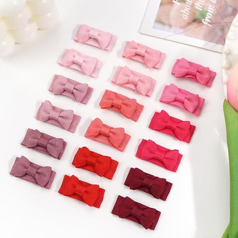 CÉLLOT 40pcs Mini 1.2" Grosgrain Ribbon Snap Clips - Tiny Fine Thin Hair Bows in Pairs for Baby Girls, Toddlers, and Infants | Mini 1.2" Grosgrain Ribbon Snap Clips,in Pairs,Fit for Fine Thin Hair in Saudi Arabia
