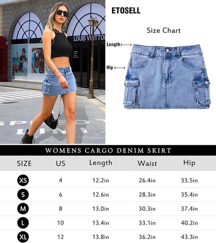 Womens Cargo Skirt Y2k Low Waist Button Bodycon Denim Mini Skirt with Flap Pockets in Saudi Arabia