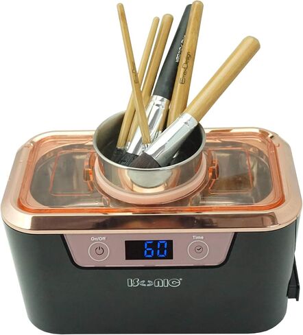 iSonic DS310C Miniaturized Commercial Ultrasonic Cleaner With Makeup Brush Holder For Cosmetic Tools, Air Brushes, Jewelry, Eyeglasses, 110V 55W in Saudi Arabia