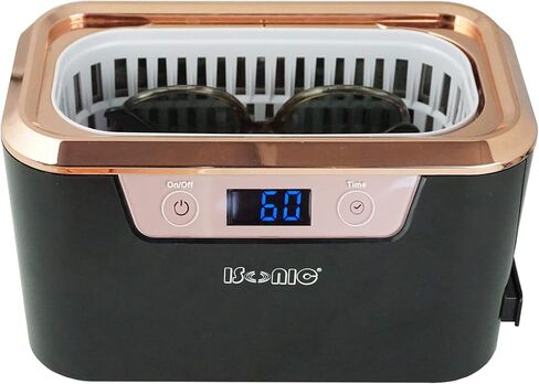 منظف ​​بالموجات فوق الصوتية التجاري المصغر iSonic DS310C مع حامل فرشاة المكياج لأدوات التجميل وفرش الهواء والمجوهرات والنظارات، 110 فولت 55 وات in Kuwait