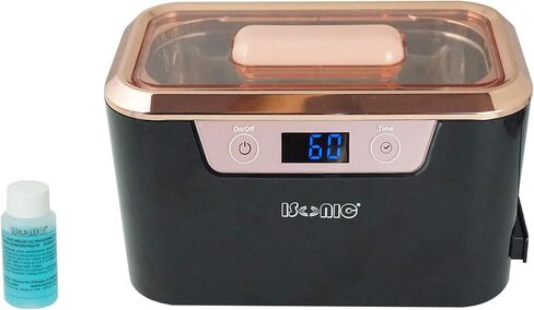 منظف ​​بالموجات فوق الصوتية التجاري المصغر iSonic DS310C مع حامل فرشاة المكياج لأدوات التجميل وفرش الهواء والمجوهرات والنظارات، 110 فولت 55 وات in Kuwait