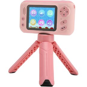 Kids Camera, 2.4Inch Color Display Multifunction Portable Digital Video Camera with Tripod, 180° Front and Rear Reversible Photo Video MP3 Mini Camera Toy for 3 to 12 Years Old in Kuwait