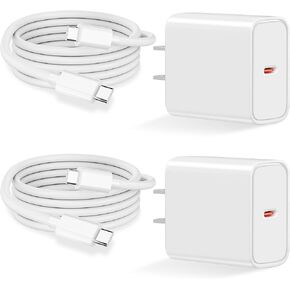 40W Super Fast USB C Charger for iPhone 17 Pro Max,2 Pack Fast Charger Block with 6FT USB C to Type C Cables Compatible with iPhone 17/17 Pro/17 Air/16 Pro Max/16/15 Series,iPad,Galaxy S24/S25,AirPods in Saudi Arabia