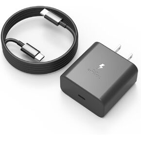 شاحن USB C بقدرة 45 وات شحن سريع للغاية من النوع C متوافق مع Samsung Galaxy S25 S24 S23 S22 Ultra S25+ S24+ S23+ S22+ والمزيد من السلسلة، شاحن هاتف Android PPS Wall وسلك كابل C بطول 6 أقدام (حزمة واحدة) in Kuwait