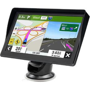GPS Navigator for Car Truck RV - 7'' HD Touchscreen Navigation System, Latest 2025 Maps Free Lifetime Updates, Speed & Red Light Warning, Turn-by-Turn Voice Guidance, GPS Navigation for All Cars in Saudi Arabia