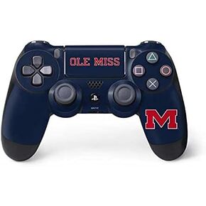 ملصق Skinit المخصص للألعاب متوافق مع وحدة تحكم PS4 - تصميم مرخص رسميًا من جامعة ميسيسيبي Ole Miss Blue in Kuwait