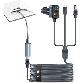 Starlink Mini Power Cable Kit with 9in Extension Cord, Posater 10ft 3-in-1 (USB-C PD 100W, DC, Car Charger) Replacement Cord, IP65 Waterproof, Voltage Display for RV Camping, Boating, Outdoor Supply in Saudi Arabia