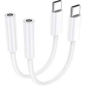 2 Pack USB C to 3.5 mm Jack Adapter, 3.5mm 1/8 Inch Aux to USB C Audio Headphone Jack Adapter Compatible with iPhone 17/16/15, iPad Pro, SMSUNG Galaxy S25 S24 S23 Ultra, Pixel 10/9/8 in Kuwait