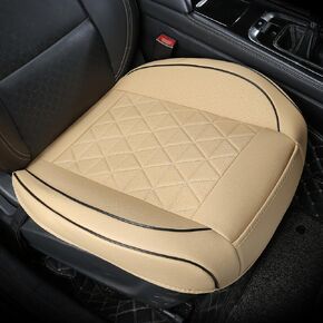 Leather Front Car Seat Cover - Bottom Car Seat Covers Fully Wrapped, Non-Slip, Luxury Appearance and Comfort, Fits Most Vehicles, 1 Pack, Black in Saudi Arabia