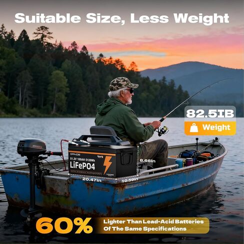 48V100AH LiFePO4 Lithium Battery, 48V Lithium Battery Buiilt-in 100A BMS，4000+Deep Cycle，LCD Monitor & Mobile APP,Perfect for RV, Trolling Motors, Marine, Solar System and Off Grid Living in Saudi Arabia