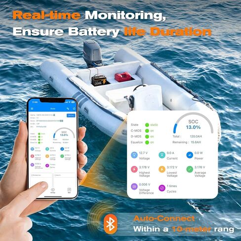 48V100AH LiFePO4 Lithium Battery, 48V Lithium Battery Buiilt-in 100A BMS，4000+Deep Cycle，LCD Monitor & Mobile APP,Perfect for RV, Trolling Motors, Marine, Solar System and Off Grid Living in Saudi Arabia