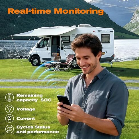 48V100AH LiFePO4 Lithium Battery, 48V Lithium Battery Buiilt-in 100A BMS，4000+Deep Cycle，LCD Monitor & Mobile APP,Perfect for RV, Trolling Motors, Marine, Solar System and Off Grid Living in Saudi Arabia