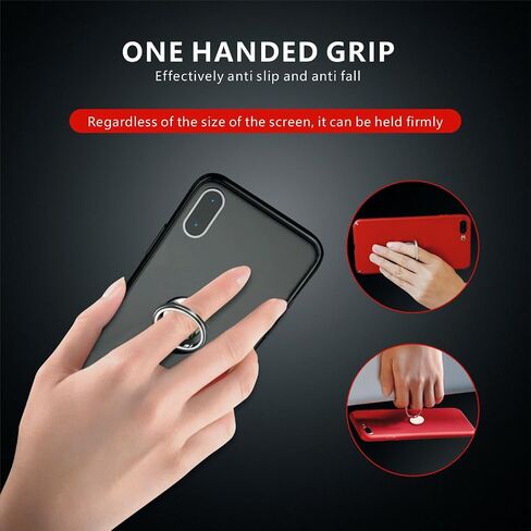 Universal Cell Phone Ring Stand,Finger Grip Holder Kickstand,Compatible All Android, Smartphone,Tablet and Case (2 Pcs/Black) in Saudi Arabia