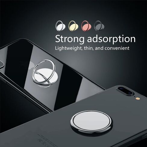 Universal Cell Phone Ring Stand,Finger Grip Holder Kickstand,Compatible All Android, Smartphone,Tablet and Case (2 Pcs/Black) in Saudi Arabia