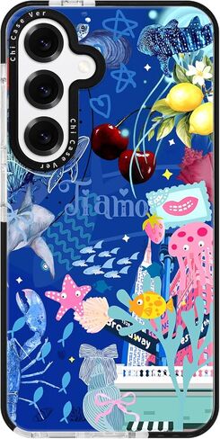 حافظة لهاتف سامسونج جالاكسي S23، نمط ملصقة ساحلية عتيقة، حماية من السقوط من الدرجة العسكرية، غطاء واقٍ من مادة TPU الناعمة الساحلية العتيقة مع حماية الكاميرا للنساء والفتيات in Kuwait