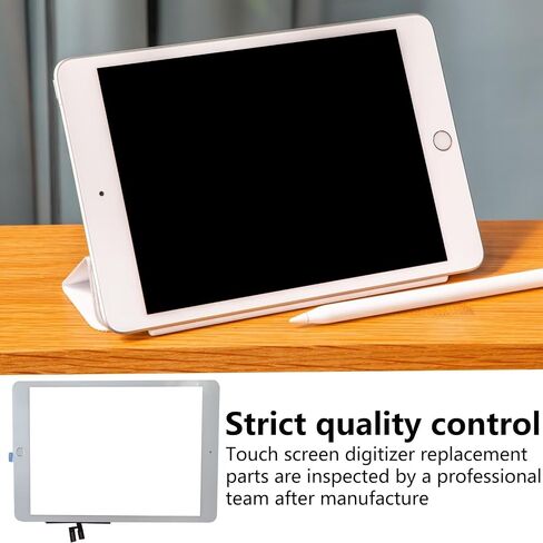 White 10.2'' Digitizer Glass with Home Button Replacement for iPad 7th 8th Gen, Capacitive Touchscreen, Scratch-Resistant by YTXXDEUS in Saudi Arabia