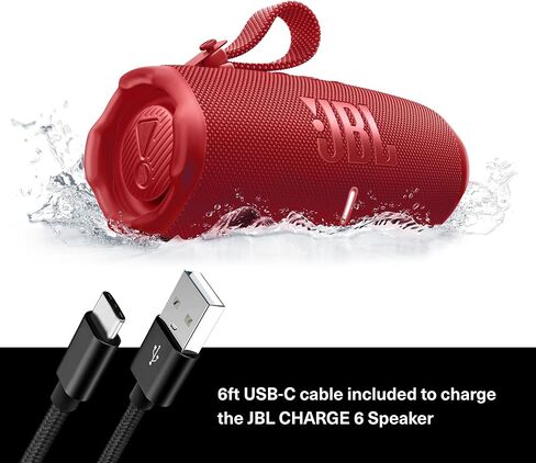 JBL Charge 6 (أسود) + حزمة مع كابل USB-C مضفر in Saudi Arabia