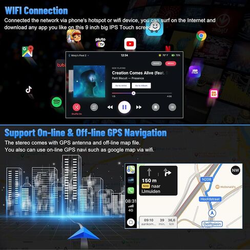Android 12 Car Radio for Camry 2006-2011, 9 Inch Head Unit Car Stereo with IPS HD Touch Screen, Wireless CarPlay, Android Auto, GPS, WiFi, Backup Camera, SWC, Bluetooth 5.2, 2+32GB Toyota Camry Radio in Saudi Arabia