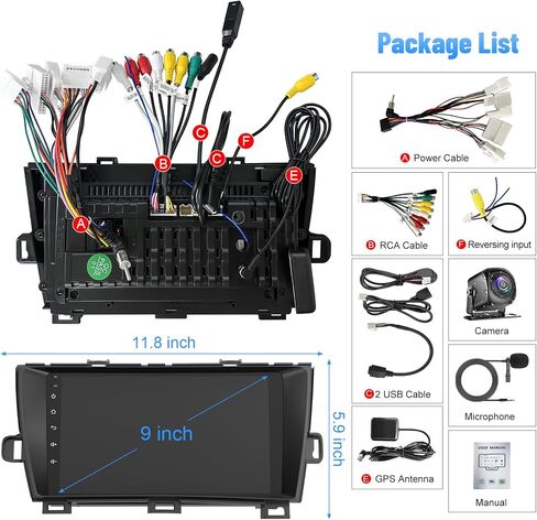 Android 12 Car Radio for Camry 2006-2011, 9 Inch Head Unit Car Stereo with IPS HD Touch Screen, Wireless CarPlay, Android Auto, GPS, WiFi, Backup Camera, SWC, Bluetooth 5.2, 2+32GB Toyota Camry Radio in Saudi Arabia