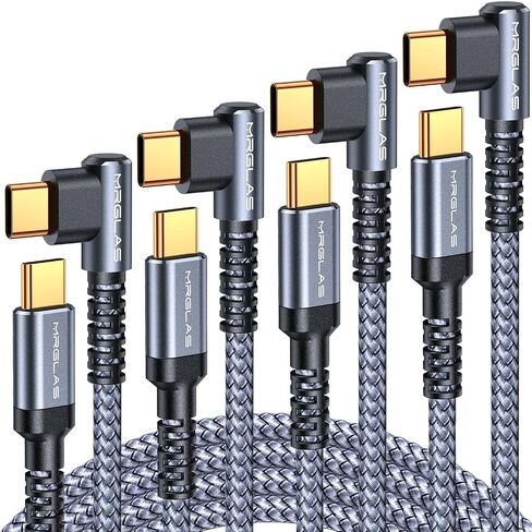MRGLAS USB C to USB C Cable 60W [4-Pack, 10+6.6+3.3+1.6FT][90°, Gold-Plated] Type C Charger Fast Charging for iPhone 17 16 Pro Max 15 Plus, USB C Charger Cable for Samsung S25 S24,iPad Pro,MacBook Pro in Saudi Arabia