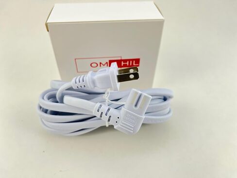 سلك طاقة تيار متردد على شكل حرف L أبيض بطول 10 أقدام من OMNIHIL متوافق مع سلك توصيل الطاقة Pfaff 1040,1171,7500,7510,7530,7550,7560,7570,1475,6230 in Kuwait