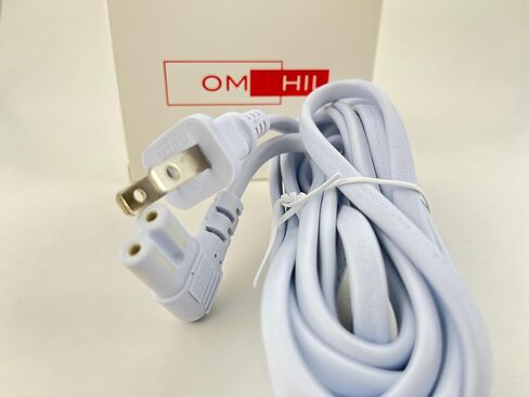 سلك طاقة تيار متردد على شكل حرف L أبيض بطول 10 أقدام من OMNIHIL متوافق مع سلك توصيل الطاقة Pfaff 1040,1171,7500,7510,7530,7550,7560,7570,1475,6230 in Kuwait