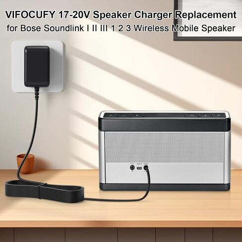 شاحن مكبر صوت 17-20 فولت لجهاز Bose Soundlink I II III 1 2 3 مكبر صوت محمول لاسلكي 369946-1300 306386-101 414255 404600 محول تيار متردد/تيار مستمر مزود بسلك طاقة مع قائمة UL in Saudi Arabia