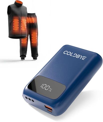 حزمة بطارية ColdBye PD 30 وات 20000 مللي أمبير في الساعة للسترة الساخنة، محول مدمج بحجم 3 تيار مستمر، بنك الطاقة DC 7.4V/5A للسترات والسترات الساخنة مع شاشة LED in Saudi Arabia