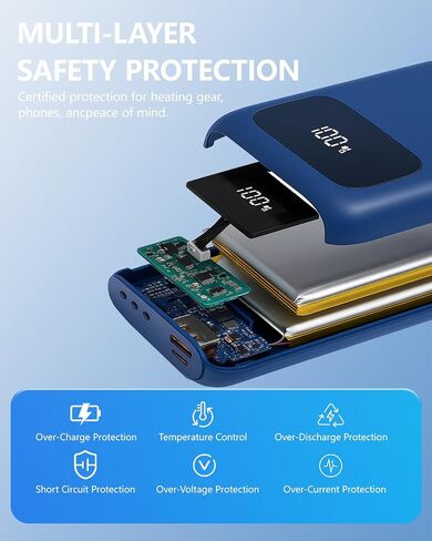 حزمة بطارية ColdBye PD 30 وات 20000 مللي أمبير في الساعة للسترة الساخنة، محول مدمج بحجم 3 تيار مستمر، بنك الطاقة DC 7.4V/5A للسترات والسترات الساخنة مع شاشة LED in Saudi Arabia
