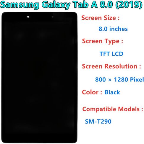 8.0 بوصة لهاتف Samsung Galaxy Tab A 8.0 2019 استبدال شاشة Galaxy Tab A 8.0 SM-T290 مجموعة رقمية لشاشة تعمل باللمس مع أداة إصلاح ليست لـ SM-T295 (أبيض) in Kuwait