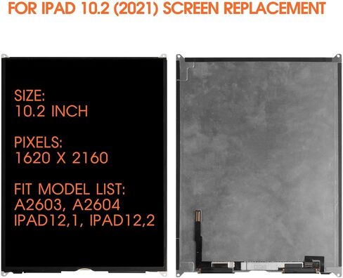 iPad 10.2 2021 شاشة LCD بديلة لجهاز iPad 9th Gen LCD Display A2602 A2603 A2604 A2605 LCD مجموعات إصلاح بديلة + فيديو التثبيت (لا يشمل اللمس) in Saudi Arabia