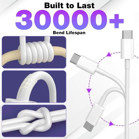 iPhone 17 Carplay Cord, Latest Version Fast Charging Cord [MFI Certified] [6FT] iPhone Air Charger Cable, iPhone 17 Pro/17 Pro Max Charger Cord, USB A to USB C Cable for iPhone 16/15 Series in Kuwait