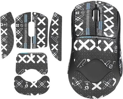 شريط تزلج بشريط لاصق من Mouse Stiker لـ GPW4 لـ Logitech G PRO X Superlight 2 Dex جلد سحلية للفأرة اللاسلكية، ملصق متين مصنوع يدويًا وممتص للعرق، يعزز الراحة والتحكم (Full C) in Saudi Arabia