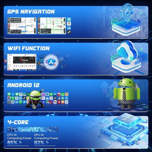 راديو ستيريو للسيارة Android لسيارة Dodge Grand Caravan 2011-2020، Chrysler Town and Country 2011-2016، Grand Voyager 2011-2015 Wireless CarPlay Android Auto، شاشة لمس 9 بوصة/GPS/بلوتوث/FM/WiFi/كاميرا احتياطية in Kuwait