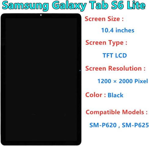 10.4 بوصة لهاتف Samsung Galaxy Tab S6 Lite استبدال شاشة Galaxy Tab S6 Lite 2024 SM-P620 SM-P625 مجموعة محول رقمي لشاشة تعمل باللمس مع أداة إصلاح in Kuwait