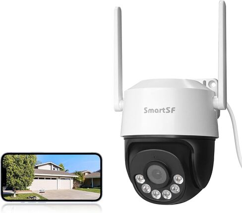 3MP Wired WiFi PTZ Security Camera with 5X Zoom, 355° Rotation, Night Vision, Auto Tracking, Compatible with Other NVRs, Ideal for Commercial, Home, Parking Lot, Retail Store, Supports SD Card in Saudi Arabia